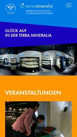 Vorschau der mobilen Webseite www.terra-mineralia.de, Terra mineralia
