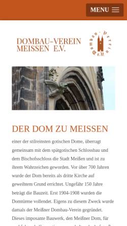 Vorschau der mobilen Webseite www.dombau-verein-meissen.de, Dombau-Verein Meißen