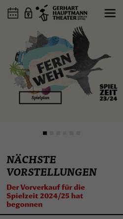 Vorschau der mobilen Webseite www.theater-zittau.de, Zittau, Gerhart-Hauptmann-Theater