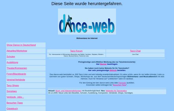 Vorschau von www.dance-web.de, Bühnentanz in Deutschland