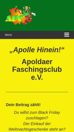 Vorschau der mobilen Webseite www.afc-apolda.de, Apoldaer Faschingsclub e.V.