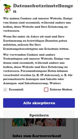 Vorschau der mobilen Webseite www.kurscha.de, Bad Blankenburger Carneval Clubs e.V.