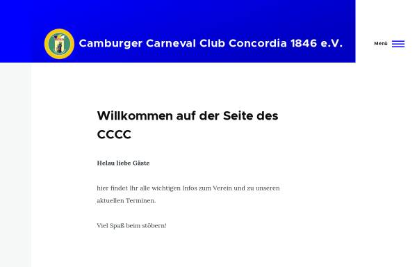 Vorschau von www.ccccamburg.de, Carnevals Club Concordia Camburg e.V.