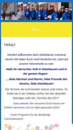 Vorschau der mobilen Webseite www.d-cv.de, Dietzhäuser Carnevalverein e.V.