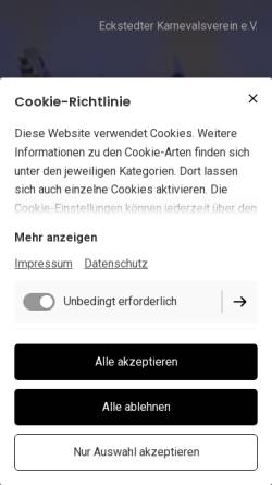 Vorschau der mobilen Webseite www.ekv-eckstedt.de, Eckstedter Karnevalsverein e.V.