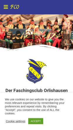 Vorschau der mobilen Webseite www.faschingsclub-orlishausen.de, Faschingsclub Orlishausen e.V.