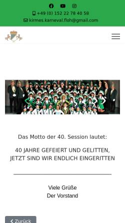 Vorschau der mobilen Webseite www.fkk-floh.de, Flöher Kirmes- und Karnevalsverein e.V.