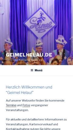 Vorschau der mobilen Webseite www.geimelhelau.de, Gernröder Karneval Verein e.V.