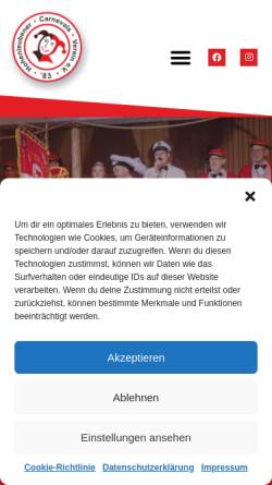 Vorschau der mobilen Webseite www.hcv-onleim.de, Hohenleubener Carnevalsverein '83 e.V.