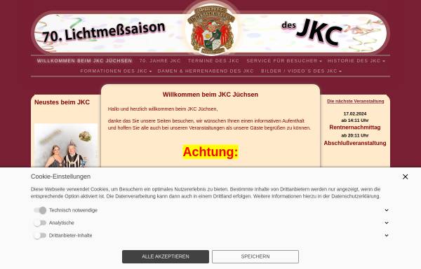 Vorschau von www.jkc-juechsen.eu, Jüchsener Karnevalsclub e.V.