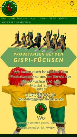 Vorschau der mobilen Webseite www.gispi-fuechse.de, Karnevalverein 