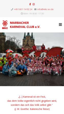 Vorschau der mobilen Webseite mkc-ev.de, Marbacher Karneval-Club e.V.