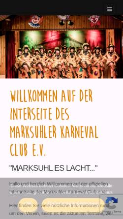 Vorschau der mobilen Webseite www.marksuhler-karneval-club.de, Marksuhler Karneval Club e.V.