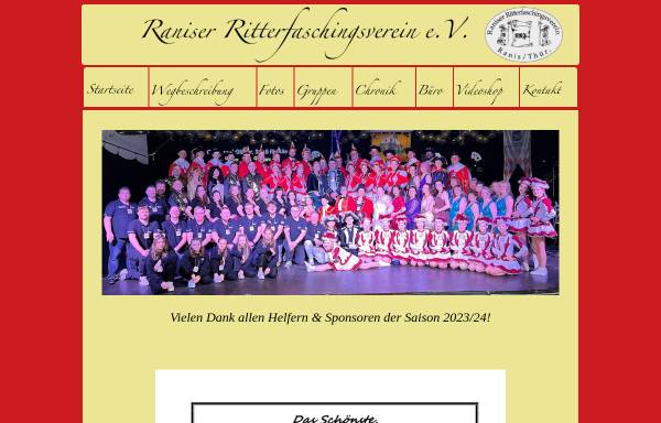 Vorschau von www.raniserritterfasching.de, Raniser Ritterfaschingsverein e.V.