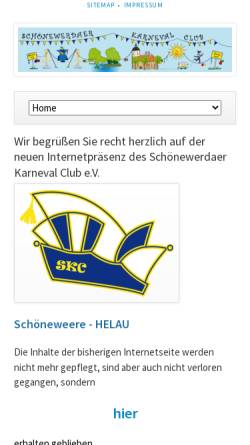 Vorschau der mobilen Webseite www.skc1978.de, Schönewerdaer Karneval Club e.V.