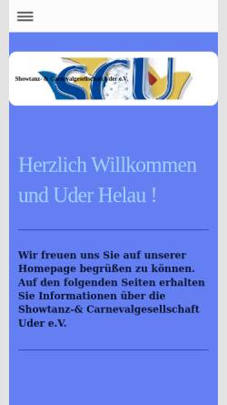 Vorschau der mobilen Webseite www.scu-uder.de, Showtanz- & Carnevalgesellschaft Uder e.V.
