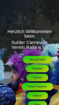 Vorschau der mobilen Webseite ikalla.de, Suhler Carneval Verein IKALLA e.V.