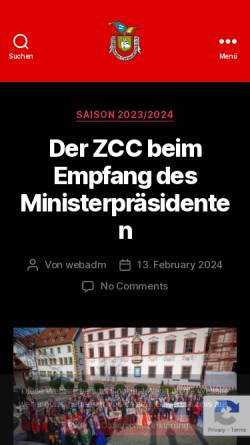 Vorschau der mobilen Webseite www.zcc.de, Ziegenberger Carneval Club e.V.