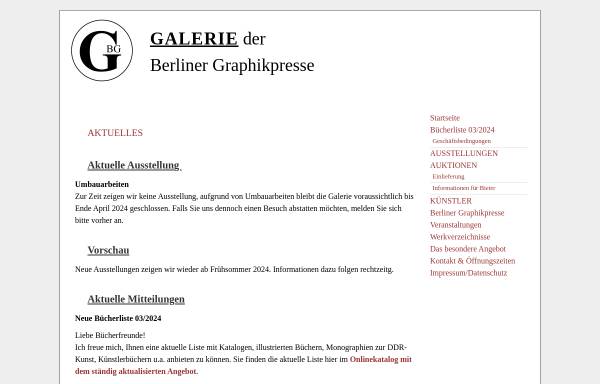 Vorschau von www.galerie-berliner-graphikpresse.de, Galerie der Berliner Graphikpresse