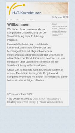 Vorschau der mobilen Webseite ht-korrekturen.de, H+T-Korrekturen Korfmacher und Volmert GbR