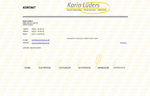 Vorschau von www.korrekturboerse.de, Karin Lüders - Korrekturbörse