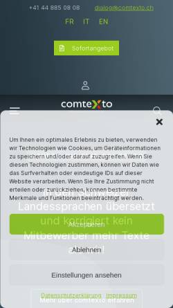 Vorschau der mobilen Webseite www.textcontrol.ch, Text Control AG