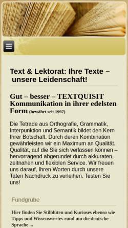 Vorschau der mobilen Webseite textquisit.de, Textquisit Regina Kißner