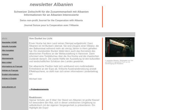 Vorschau von www.albanien.ch, Länderstand: Albanien