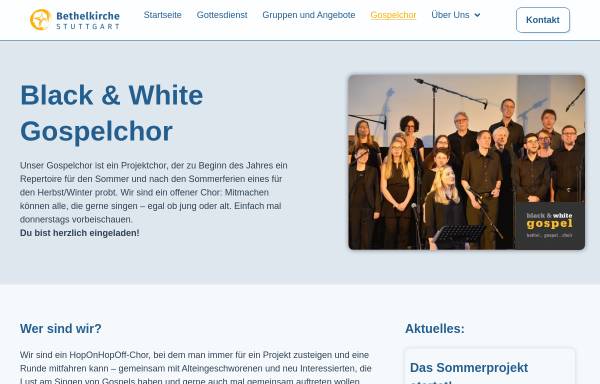 Vorschau von www.bethelgospel.de, Bethel Gospel Choir & Band Stuttgart