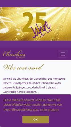 Vorschau der mobilen Webseite www.churchies-ps.de, Churchies Pirmasens