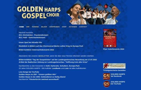 Vorschau von www.goldenharps.de, Golden Harps Gospelchoir
