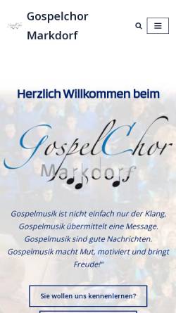 Vorschau der mobilen Webseite www.gospelchor-markdorf.de, Gospelchor Markdorf