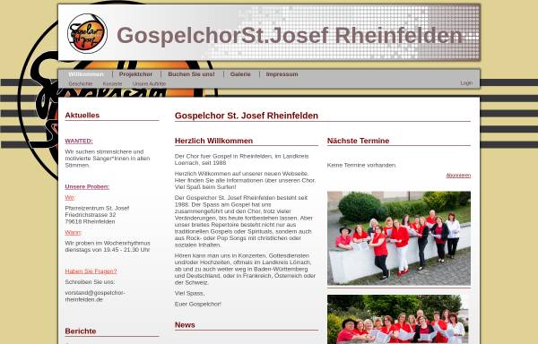 Vorschau von www.gospelchor-rheinfelden.de, Gospelchor St. Josef Rheinfelden