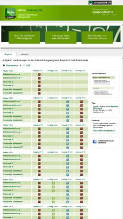 Vorschau der mobilen Webseite www.abiturloesung.de, Bayern: Abitur-Aufgaben Mathematik