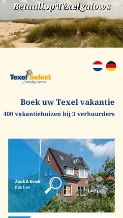 Vorschau der mobilen Webseite www.texelselect.nl, Vermietungsbüro De Muy