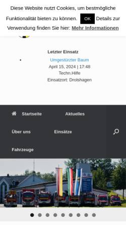 Vorschau der mobilen Webseite feuerwehr-drolshagen.de, Freiwillige Feuerwehr Drolshagen