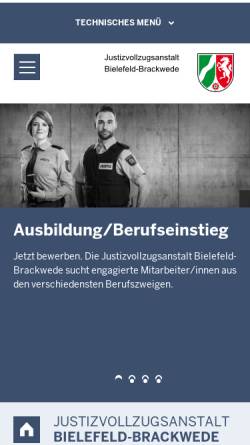 Vorschau der mobilen Webseite www.jva-bielefeld-b1.nrw.de, Justizvollzugsanstalt Bielefeld-Brackwede