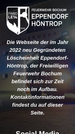 Vorschau der mobilen Webseite www.feuerwehr-hoentrop.de, Freiwillige Feuerwehr Höntrop, Löscheinheit 14