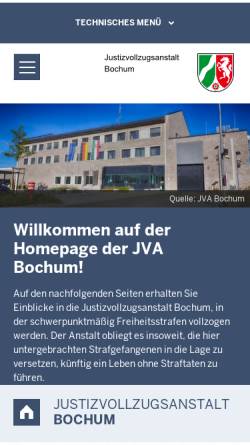Vorschau der mobilen Webseite www.jva-bochum.nrw.de, Justizvollzugsanstalt
