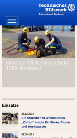 Vorschau der mobilen Webseite www.thw-bochum.de, THW-Jugend Bochum
