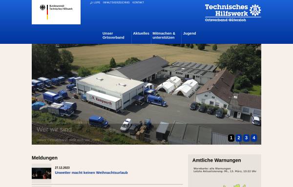 Vorschau von www.thw-guetersloh.de, Technisches Hilfswerk (THW), Ortsverband Gütersloh