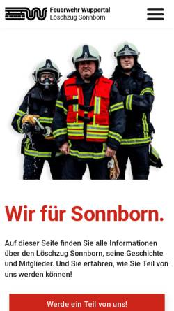 Vorschau der mobilen Webseite ff-sonnborn.de, Freiwillige Feuerwehr Wuppertal, Löschzug Sonnborn