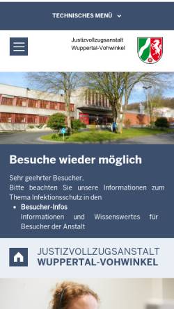 Vorschau der mobilen Webseite www.jva-wuppertal.nrw.de, Justizvollzugsanstalt Wuppertal