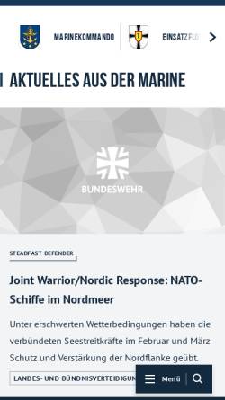 Vorschau der mobilen Webseite www.deutschemarine.de, Deutsche Marine (offiziell)