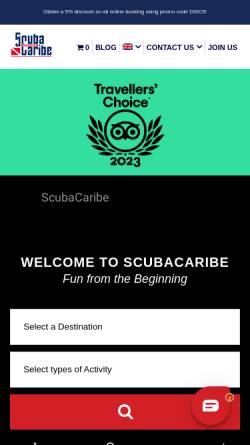 Vorschau der mobilen Webseite www.scubacaribe.com, Scuba Caribe Wassersport
