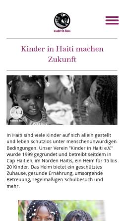 Vorschau der mobilen Webseite www.kinderinhaiti.de, Kinder in Haiti e.V.
