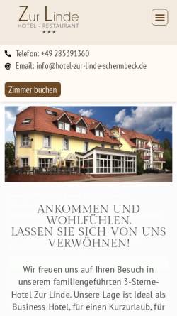 Vorschau der mobilen Webseite www.hotel-zur-linde-schermbeck.de, Hotel Zur Linde