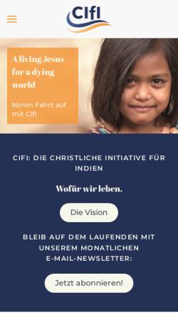 Vorschau der mobilen Webseite www.cifi.de, CIfI - Die Christliche Initiative für Indien e.V.