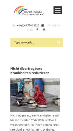 Vorschau der mobilen Webseite diz-ev.de, Deutsch-Indische Zusammenarbeit e. V.