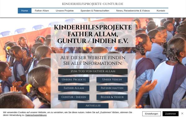 Vorschau von www.kinderhilfsprojekte-guntur.de, Father Allam's Kinderhilfsprojekte Guntur